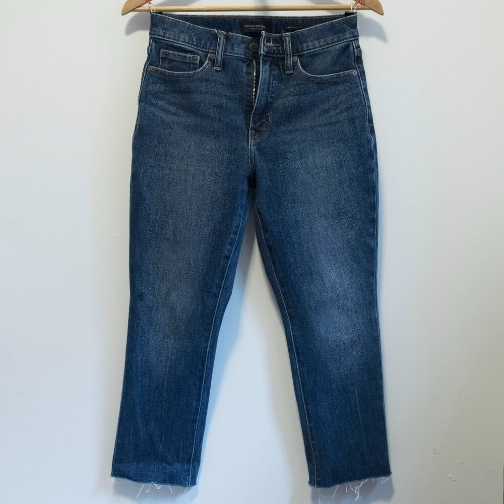 Banana Republic High Rise Slim Blue Cropped Jeans 26 Petite
